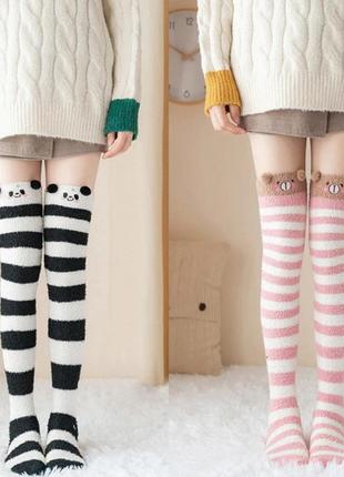 Носки чулки из сетки носочки аниме косплей jk tie утолщенные зимние из шерсти плюшевые женские высокие3 фото