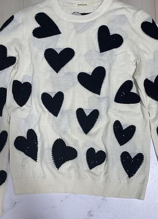 Джемпер с сердечками 💛💙