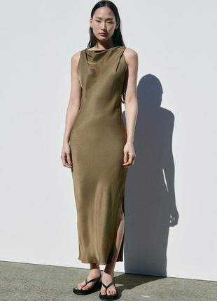 Zara сатинова сукня , s, m1 фото