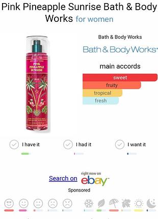 Спрей мист bath and body works pink pineapple sunrise