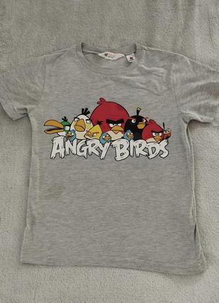 Футболка хлопчача 122 128 см 6 8 років h&m angry birds