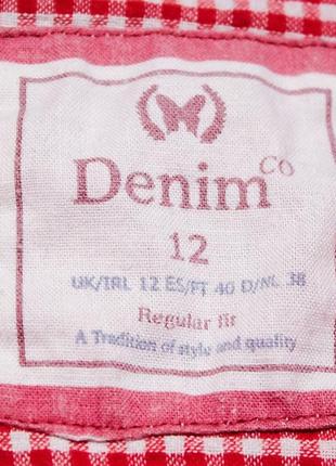 Женская рубашка в клетку denim co regular fit6 фото