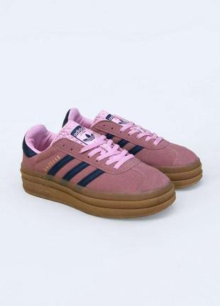 Распродажа! женские замшевые брендовые кроссовки в стиле adidas gazelle адидас газели стильные премиум качественные pink1 фото