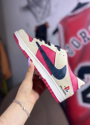 👟 кроссовки nike sb dunk low x travis scott playstation red / наляжка bs👟