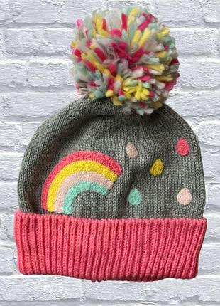 Яскрава шапочка george для дівчинки з бубоном веселка