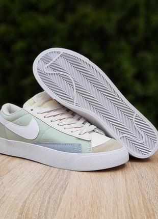 Жіночі стильні кросівки найк nike blazer шкіряні якісні3 фото