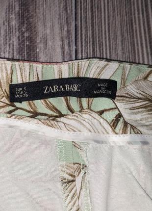 Мятные хлопковые брюки в цветах zara #29829 фото