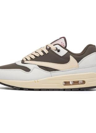 Кроссовки в стиле nike air max 1 x travis scott топовые мужские премиум кроссовки удобные качественные найк трендовые молодежные