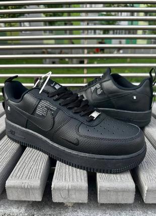 👟 nike air force all black1 фото