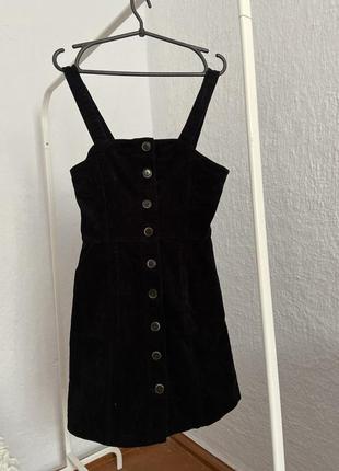 Сарафан на гудзиках з карманами велюровий