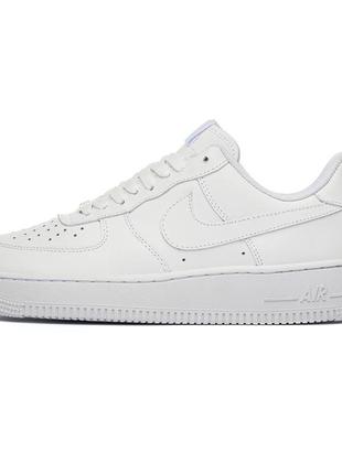 Nike air force 1 white premium  премиум кроссовки найк мужские кожаные качественные