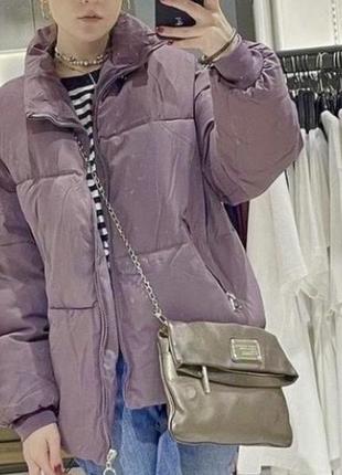 Куртка пуховик фиолетовый10 фото