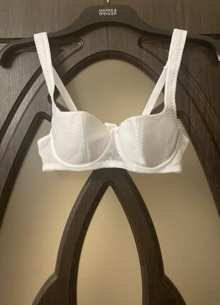 Шикарний, базовий, ажурний, бюстгальтер, білого кольору, від бренду: classic by rosme lingerie 👌3 фото