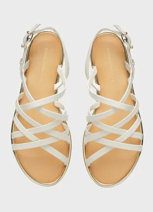 Женские сандалии tommy hilfiger leather strappy flat sandal оригинал4 фото