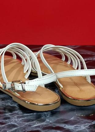 Женские сандалии tommy hilfiger leather strappy flat sandal оригинал8 фото