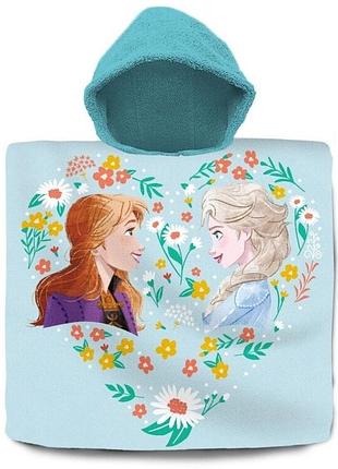 Дитячий пляжний рушник-пончо disney frozen холодне серце для дівчинки 3-7 років