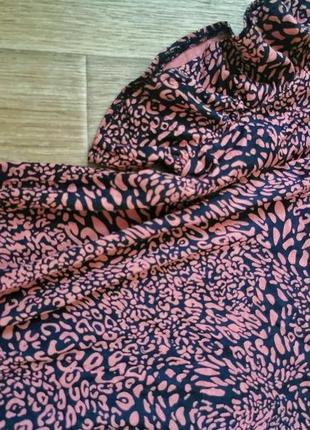 Плаття в леопардовий принт з рюшею2 фото