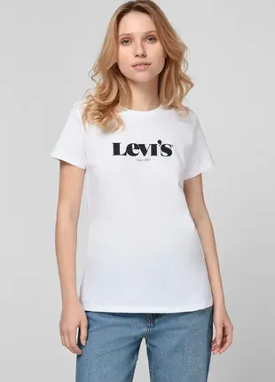 Базова хлопкова біла футболка levi’s. оригінал!1 фото