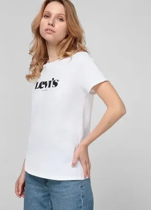 Базовая хлопковая белая футболка levi’s. оригинал!2 фото