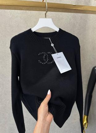 Женский брендовый свитер в стиле chanel
