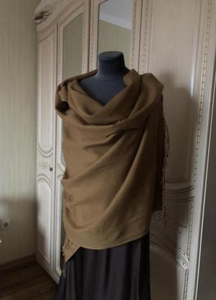 Кашемировый шарф шаль палантин пашмина цвет кемел горчица pashmina 210*70