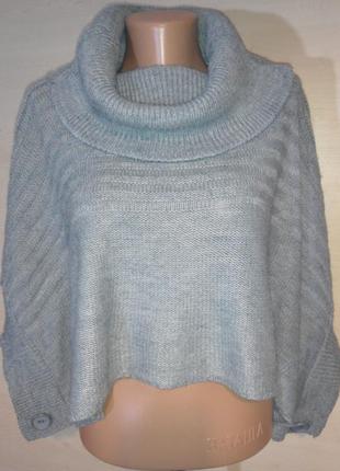 Укороченный свитер  пончо накидка с хомутом  xited