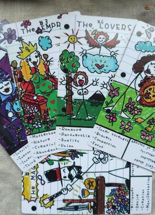 Гадальные карты для начинающих дудл таро doodle tarot колода карт таро размер стандартный3 фото