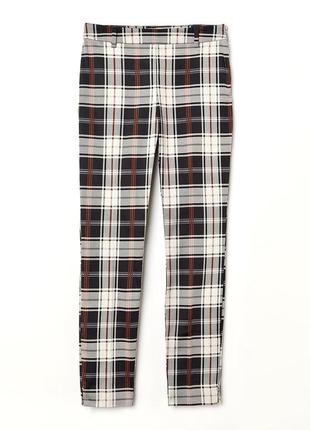 Брюки h&m 38, бежевая клетка