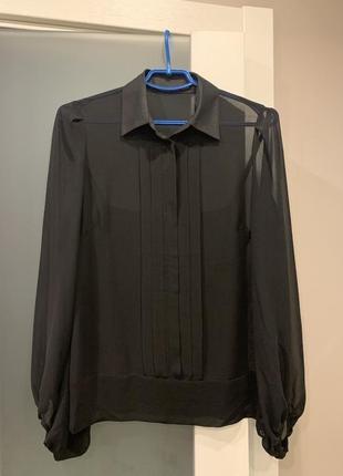 Шифоновая прозрачная блуза, рубашка с широкими рукавами