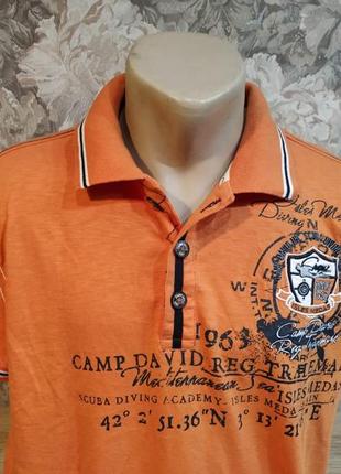 Camp david мужское поло оранжевого цвета размер m3 фото