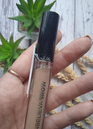 Стойкий гель для бровей l`oréal paris unbelieva brow gel тон cool blonde4 фото