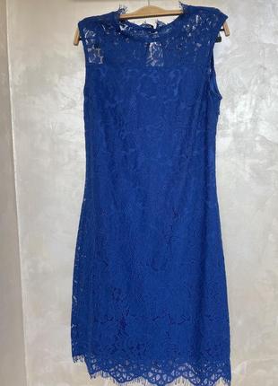 Синее гипюровое платье reserved