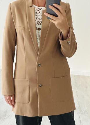 Пиджак жакет блейзер zara h&m кемл бежевый