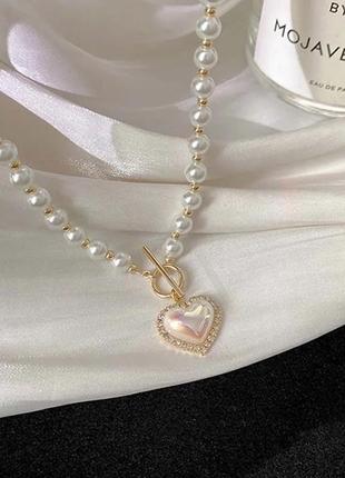 Женское колье кулон ожерелье подвеска цепь цепочка блестящее чокеры, с сердцем золото серебро любовь подарок2 фото