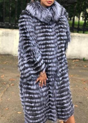 Розкішний кардиган з хутра чорнобурки