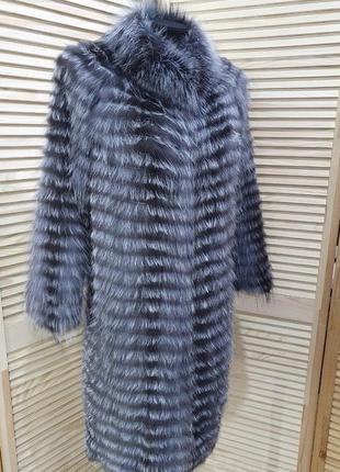 Розкішний кардиган з хутра чорнобурки