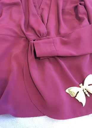 Красивейшая блуза на запах цвета марсал f&f3 фото