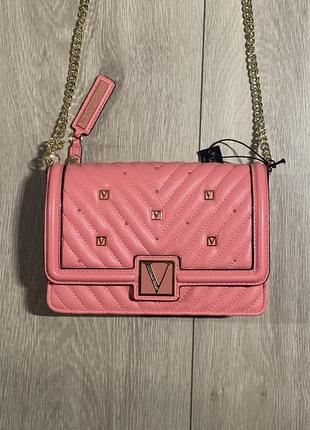 Міні-сумка на плече victoria’s secret рожева | victoria's secret bag mini shoulder purse pink1 фото