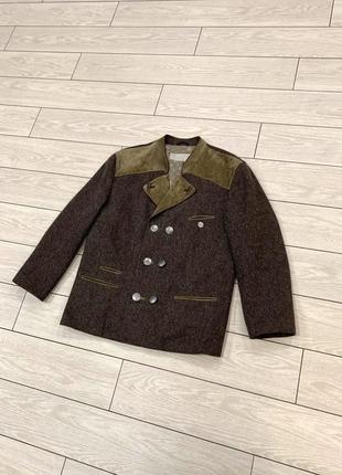 Вінтажне чоловіче вовняне пальто від mode aus salzburg на осінь/ зиму в ідеальному стані у ретро стилі  (2 хл)