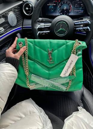 Женская сумка ив сен лоран зеленая yves saint laurent green puff
