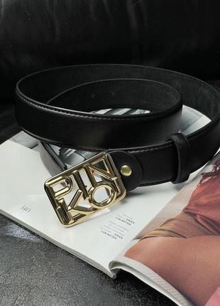 Жіночий ремінь пінко чорний пояс pinko text leather belt black/gold5 фото