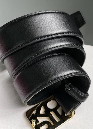 Жіночий ремінь пінко чорний пояс pinko text leather belt black/gold4 фото