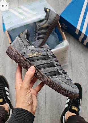 Чоловічі преміум кросівки  в стилі adidas spezial handball адідас три смуги класичні якісні замшеві