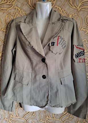 (1109) стильный жакет/пиджак хаки quelle германия /размер  38