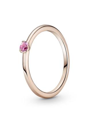 Серебряная кольца pandora rose с розовым камешком