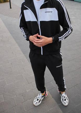 Спортивний костюм adidas кофта+штани чорний весна\осінь турецька двухнитка, адідас костюм чоловічий1 фото