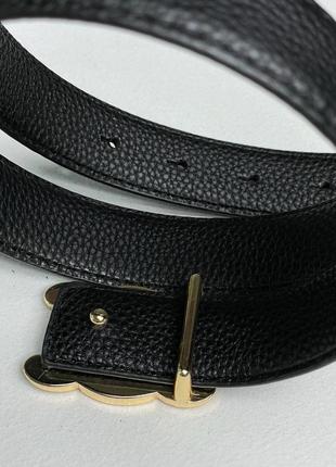 Женский ремень селин черный пояс celine leather belt black/gold6 фото