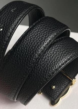 Женский ремень селин черный пояс celine leather belt black/gold5 фото
