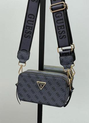 Женская сумка гесс синяя guess zippy snapshot blue6 фото