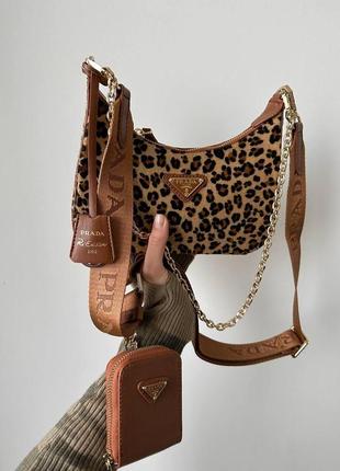 Жіноча сумка прада коричнева prada brown8 фото